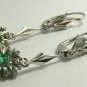 CLASSIC COLOMBIAN EMERALD & DIAMOND EARRINGS .50CTS