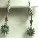 CLASSIC COLOMBIAN EMERALD & DIAMOND EARRINGS .50CTS