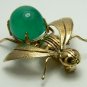 Endearing! Custom Created Colombian Emerald Cabochon Bee Brooch/Pendant