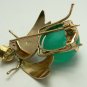 Endearing! Custom Created Colombian Emerald Cabochon Bee Brooch/Pendant