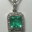 SPARKLING COLOMBIAN EMERALD & DIAMOND NECKLACE 1.50CTS