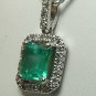 SPARKLING COLOMBIAN EMERALD & DIAMOND NECKLACE 1.50CTS