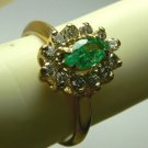BEAUTIFUL MARQUISE COLOMBIAN EMERALD & DIAMOND RING