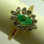 BEAUTIFUL MARQUISE COLOMBIAN EMERALD & DIAMOND RING
