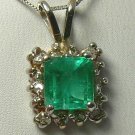 TIMELESS COLOMBIAN EMERALD & DIAMOND PENDANT 1.50CTS