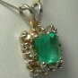 TIMELESS COLOMBIAN EMERALD & DIAMOND PENDANT 1.50CTS
