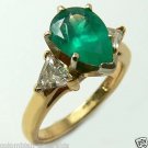 Gem Quality Emerald Pear & Diamond Ring 1.80cts