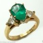 Gem Quality Emerald Pear & Diamond Ring 1.80cts