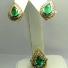 Custom Made Colombian Emerald & Diamond Earrings