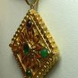 India Inspired Multi Cabochon Gem Pendant 14k