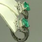GLEAMING COLOMBIAN EMERALD & DIAMOND EARRINGS 2.10CTS