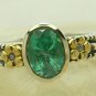 Artisan Collection! Oval Colombian Emerald in Sterling Silver & Diamond Ring