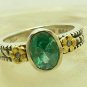 Artisan Collection! Oval Colombian Emerald in Sterling Silver & Diamond Ring
