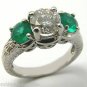COLOMBIAN EMERALD DIAMOND 3-STONE RING 2.07CTS
