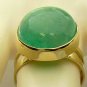 14cts Glorious! Colombian Emerald cabochon & Gold Solitaire Ring 14k
