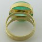 14cts Glorious! Colombian Emerald cabochon & Gold Solitaire Ring 14k