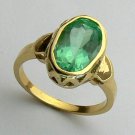 Simply Beautiful! Colombian Emerald & 14k Gold Solitaire Ring