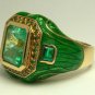 Colombian Emerald Diamond & Enamel Ring 5.12cts