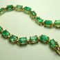 15.0cts Electrifying! Oval Colombian Emerald & Gold Tennis Bracelet 14k