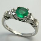 .50cts Contempoary Round Colombian Emerald & Diamond Ring
