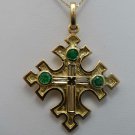 .60pts Fantastic! Colombian Emerald & 18k Yellow Gold Cross