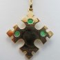 .60pts Fantastic! Colombian Emerald & 18k Yellow Gold Cross