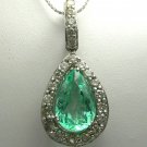 5.30cts Magnificent! Movie Star Colombian Emerald & Blinding Diamond Pendant