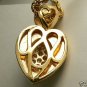 1.0tcw Handmade! Green Enamel Diamond & Gold Heart Pendant 14k