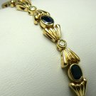 9.0tcw Electric! Blue Sapphire & Diamond Gold Link "Bow Tie" Bracelet 14k