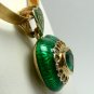1.50tcw Fantastic! Colombian Emerald Heart Diamond & Enamel Pendant 14k