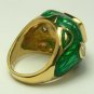 3.50tcw "Garden Collection" Colombian Emerald, Diamond & Enamel Ring