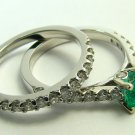 1.90tcw Gem Quality Colombian Emerald & Diamond Wedding Set
