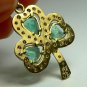 COLOMBIAN EMERALD & DIAMOND SHAMROCK PENDANT 9CTS