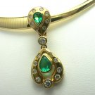 3.20tcw Glimmering Colombian Emerald & Diamond Pendant/Slide 14k