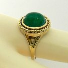 5.0tcw Simplistic! Colombian Emerald Sugarloaf Cabochon & Gold ring 10k