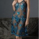 ~ Pretty Sheer Flower Embroidered Chemise ~