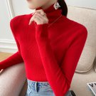RED women's slim fit high neck tight fitting inner layer wool knitted bottom sweater