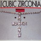Cubic Zirconia Jewelry, Silver Chain and Cross**