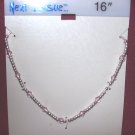 Jewelry, Pink  Austrian Crystals and Silver beads  on a 16" Silver Chain**