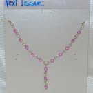 Jewelry, Pink  Austrian Crystals on a 16" Silver Chain**