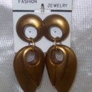 Fashion, Costume Jewelry, a pair of Gold 3" dangling earrings
