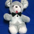 STUFFED ANIMALS, Plush Toy, Grey Mouse, with satin vest and bowtie