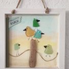 Framed Seaglass Birds - Englewood Beach