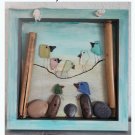 Framed Seaglass Birds