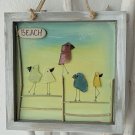 Framed Seaglass Birds - Beach