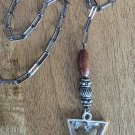 Shark Tooth Resin Necklace - Gunmetal paperclip loop chain