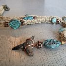 Shark Tooth Hemp Necklace 11 - Patina 18"