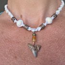 Shark Tooth Hemp Necklace 14 - White Hemp 16"