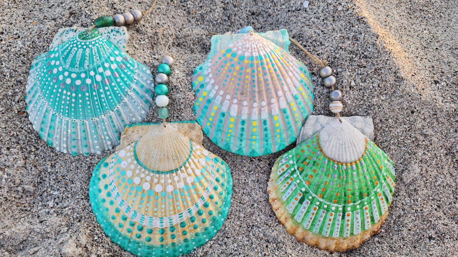 4 Pack Coastal Christmas Ornaments