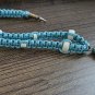 Shark Tooth String macrame choker necklace - 14" Turquoise - 25